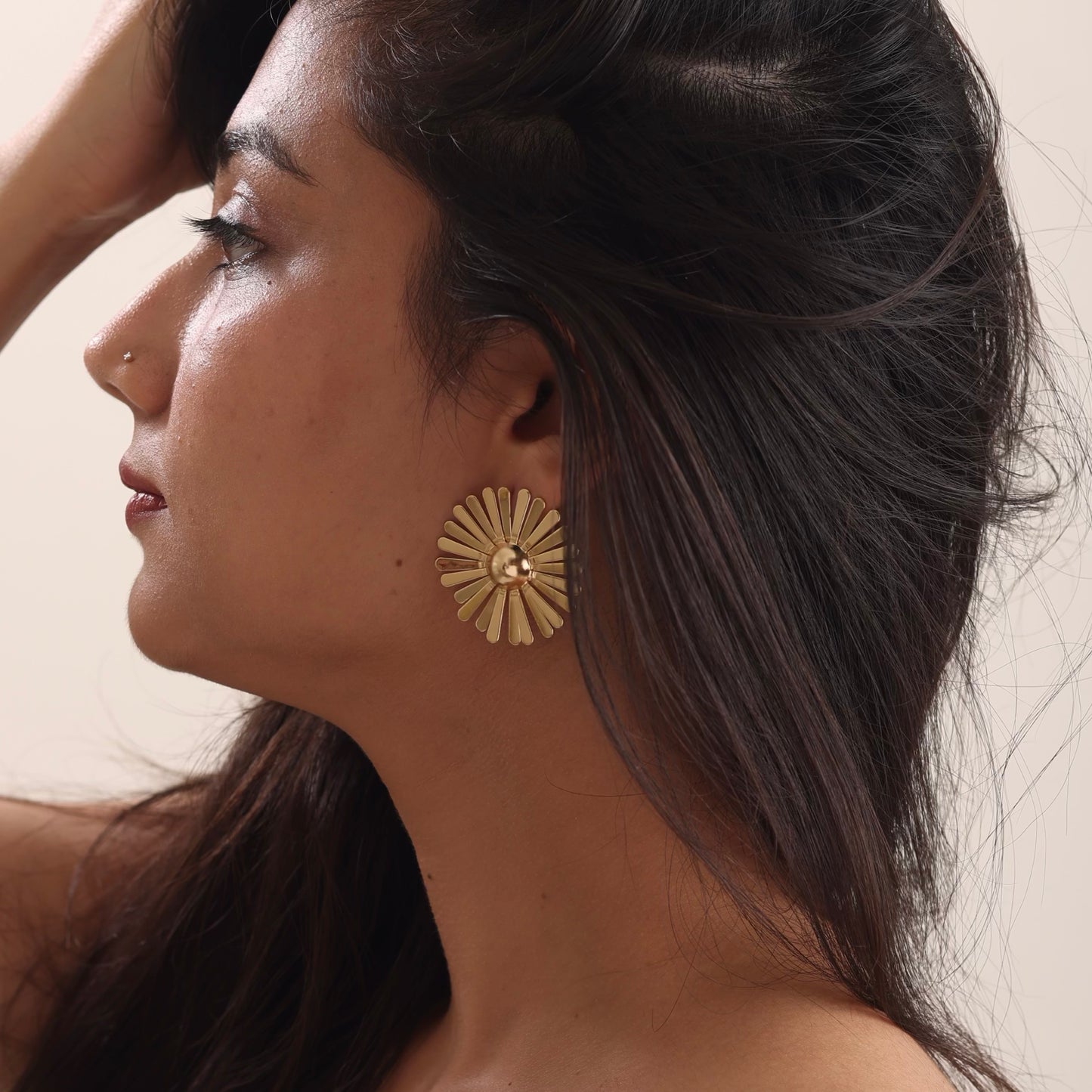 Sunburst Earring 18K Gold Plated