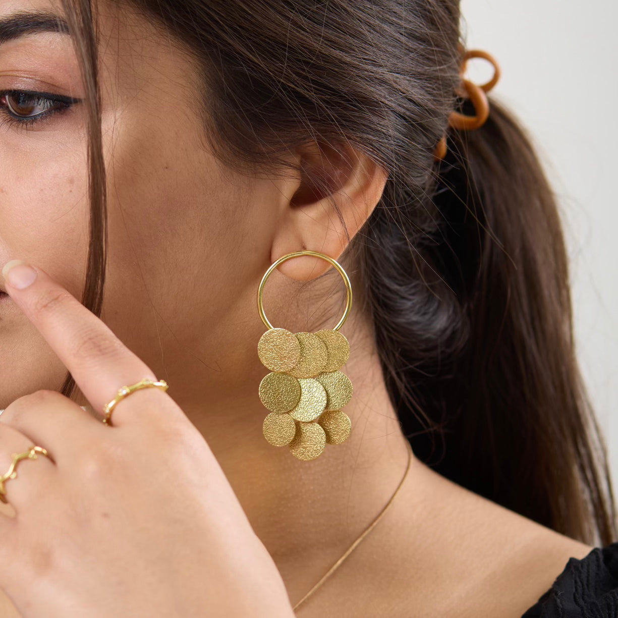 Coin Cascade Earring
