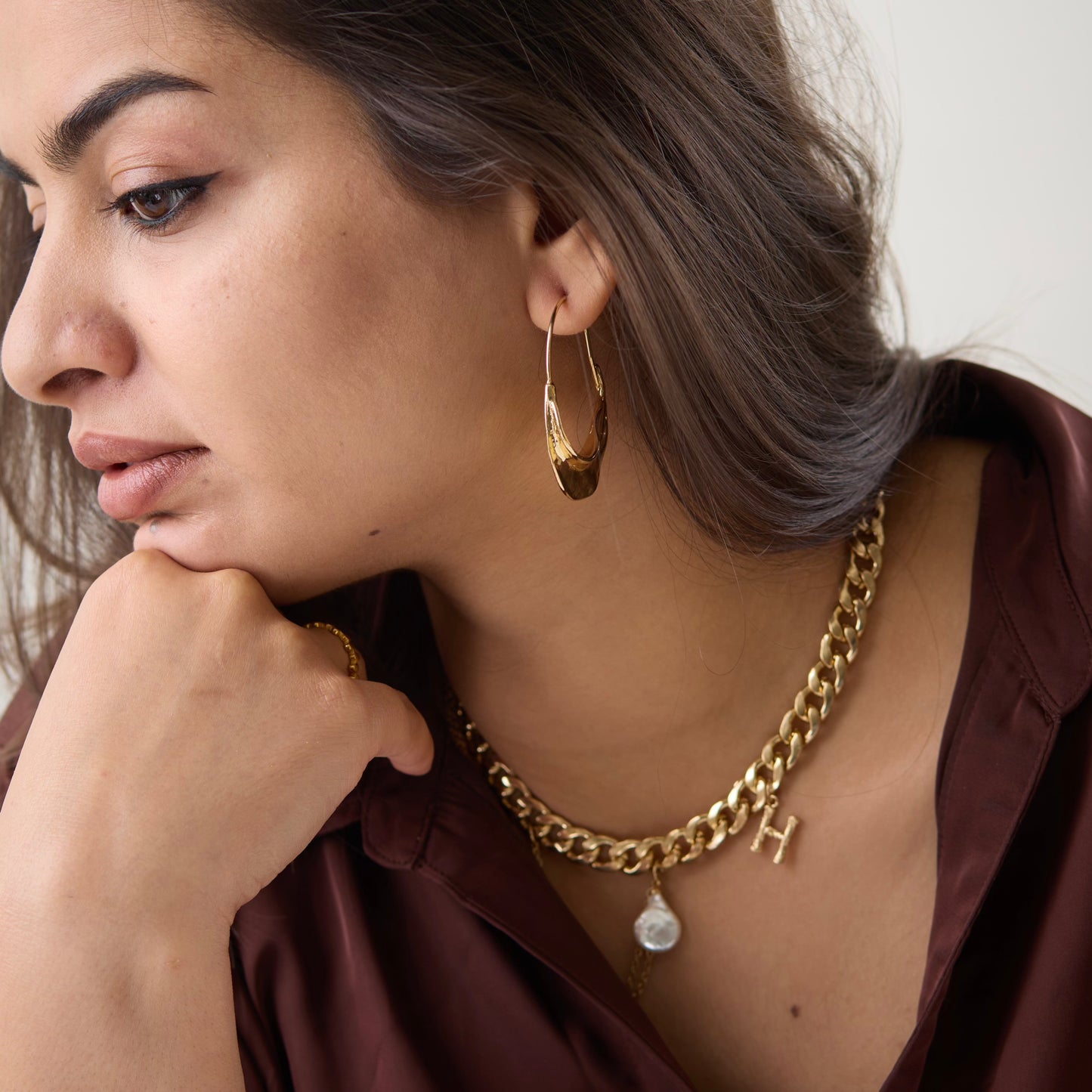 18K Gold Plated Bold Chunky Necklace