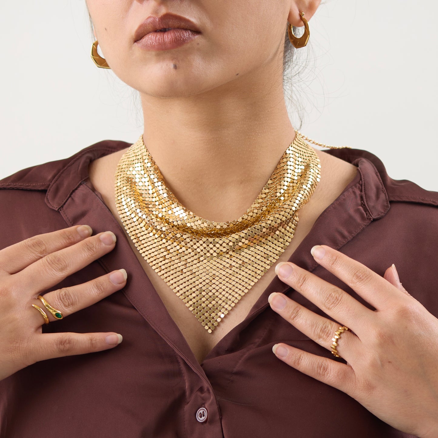 18K Gold Plated Mesh Necklace