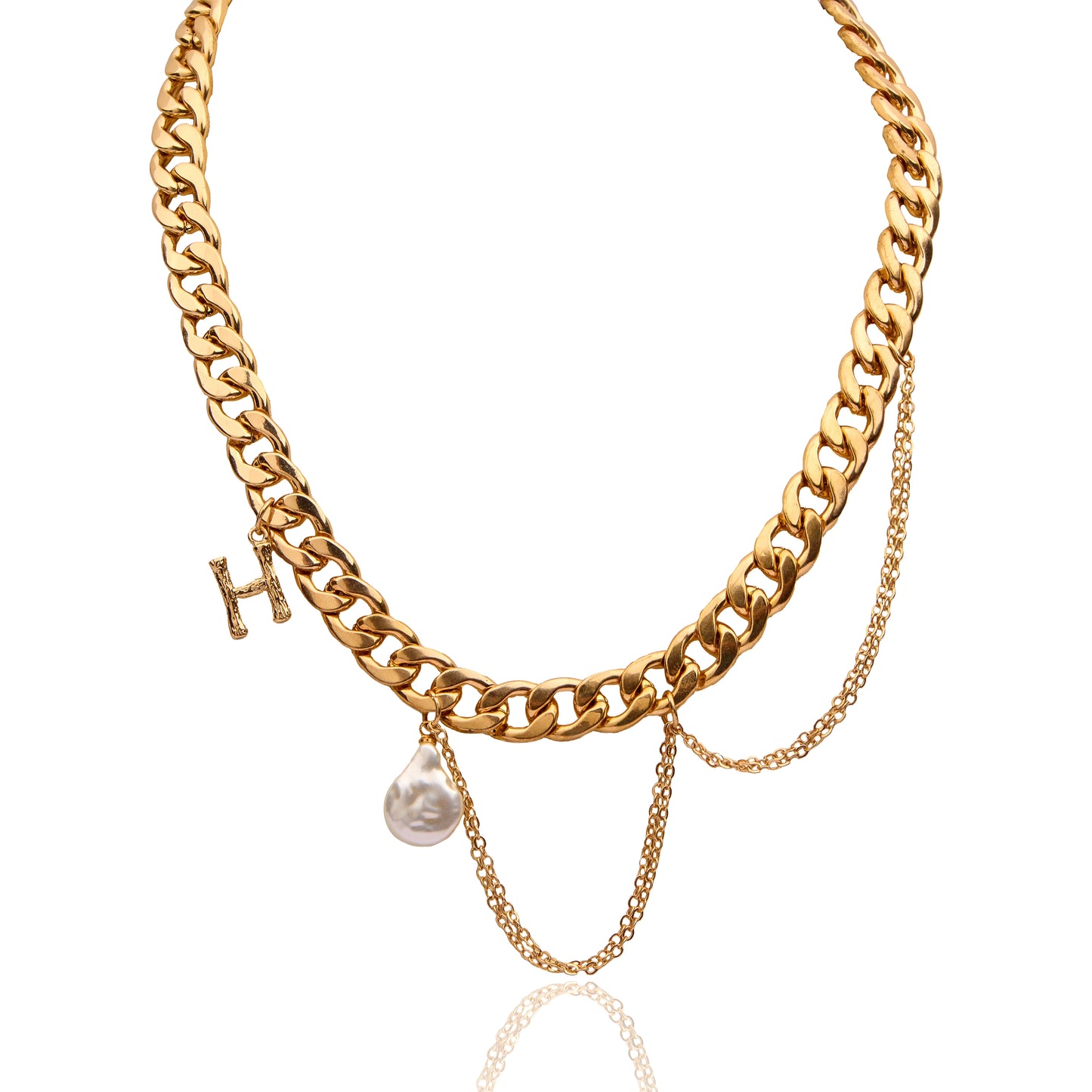 18K Gold Plated Bold Chunky Necklace