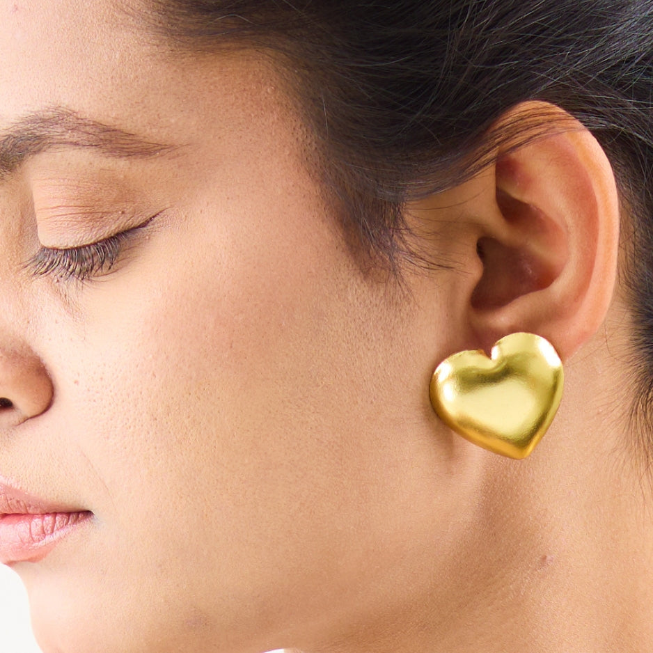 Chunky Heart Studs Earring