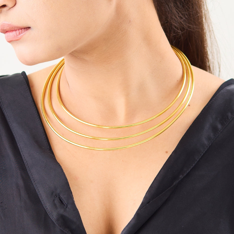 18K Gold Plated Three Layered Hasli