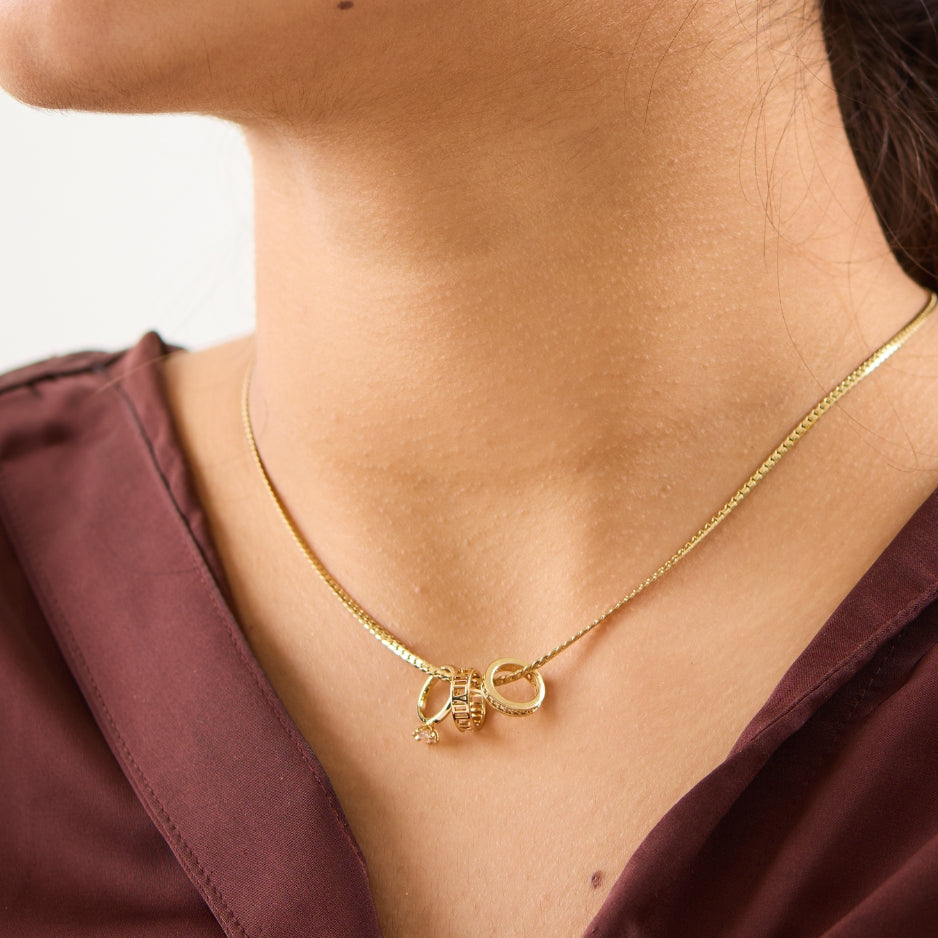 18K Gold Plated Minimal Ring Necklace