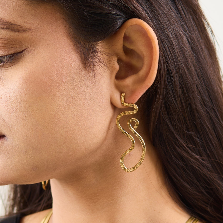 18K Gold Plated Snake Earring