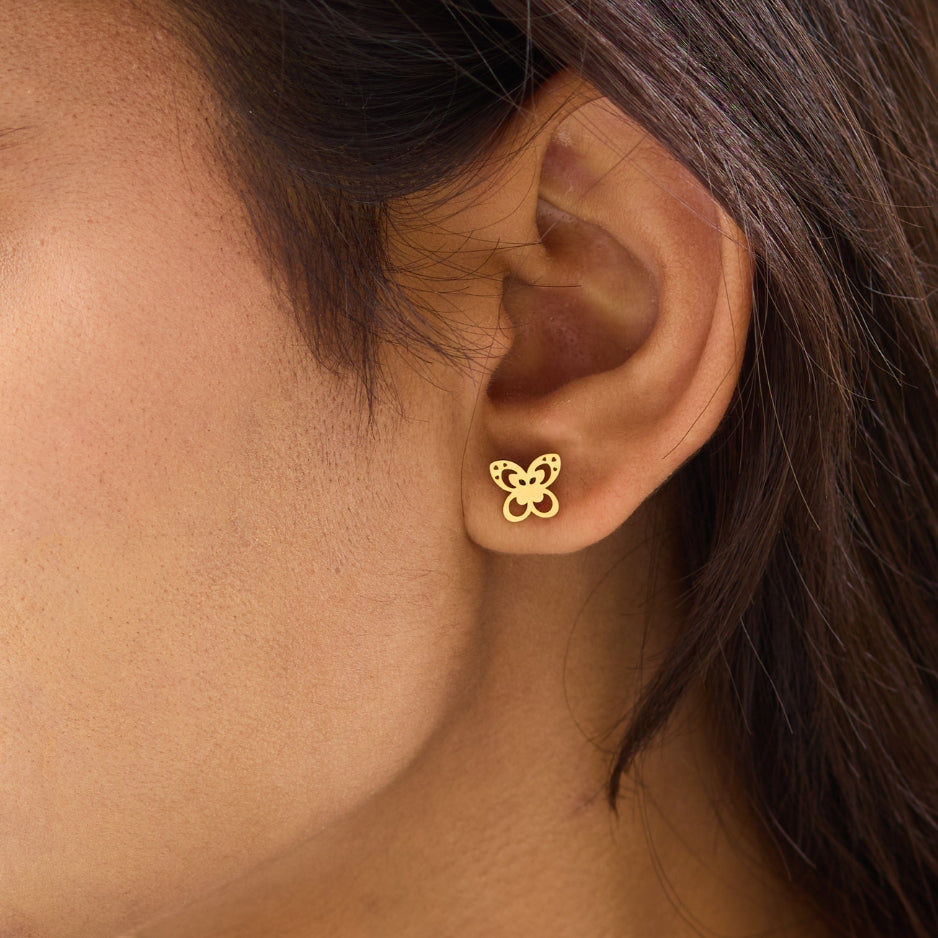 18K Gold Plated Little Butterfly Earring
