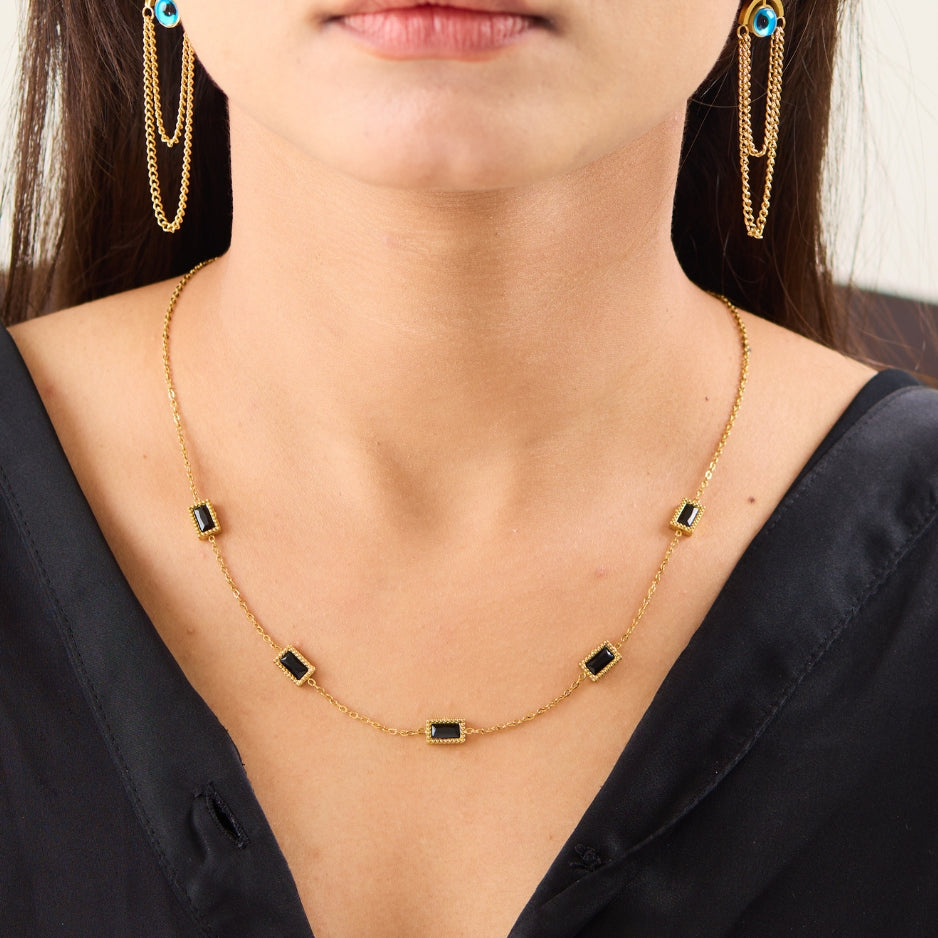 Black Crystal Necklace