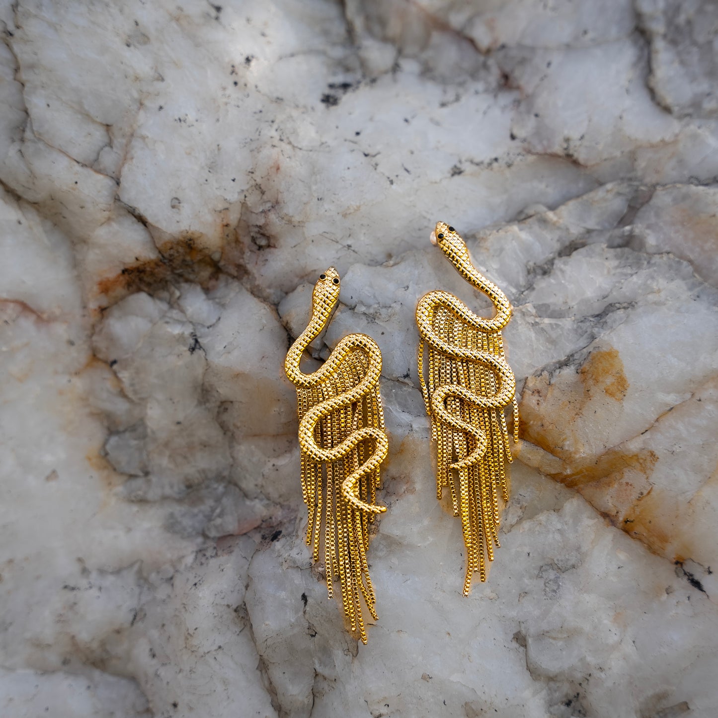 Golden Snake Earring