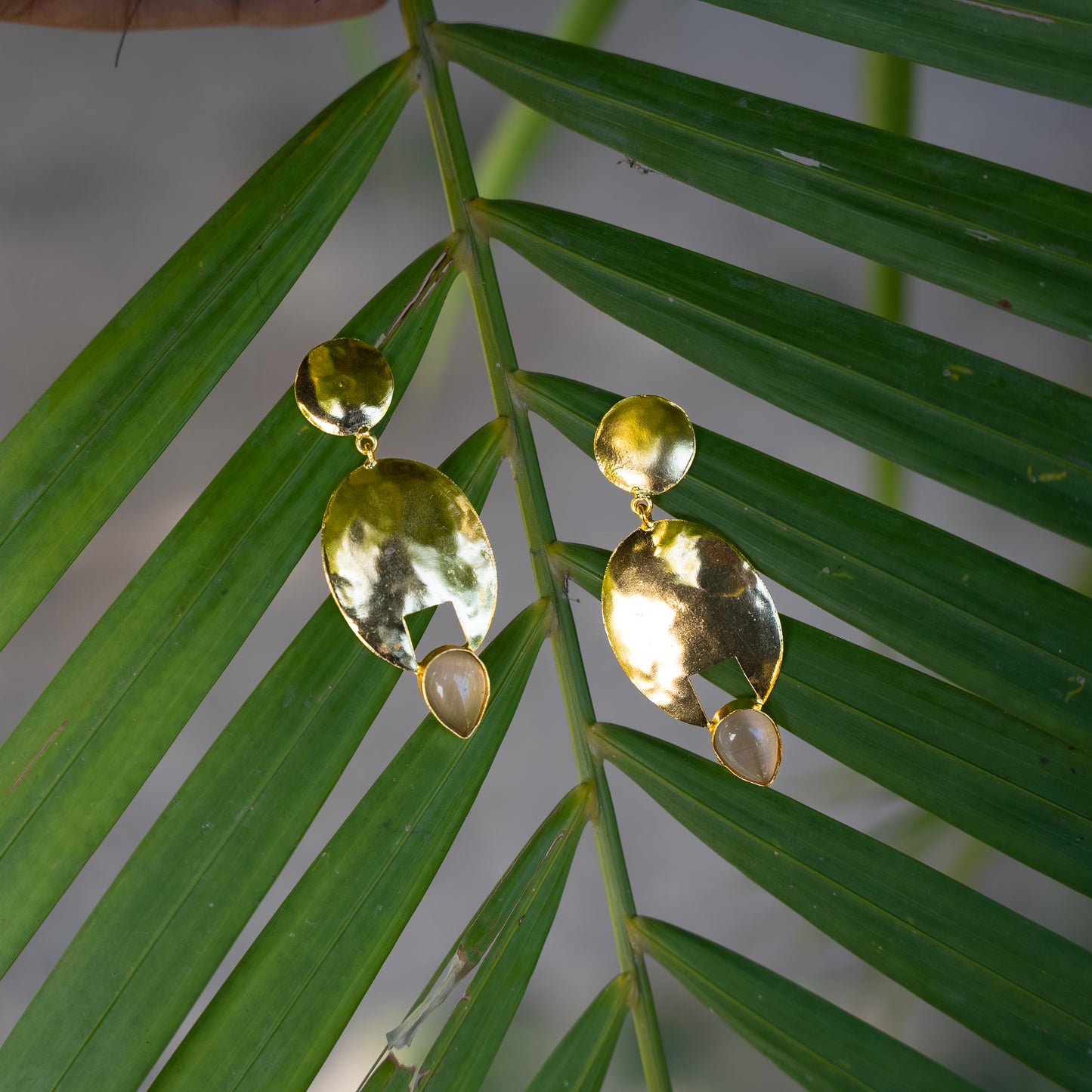 Hammered Gold Plated Earring