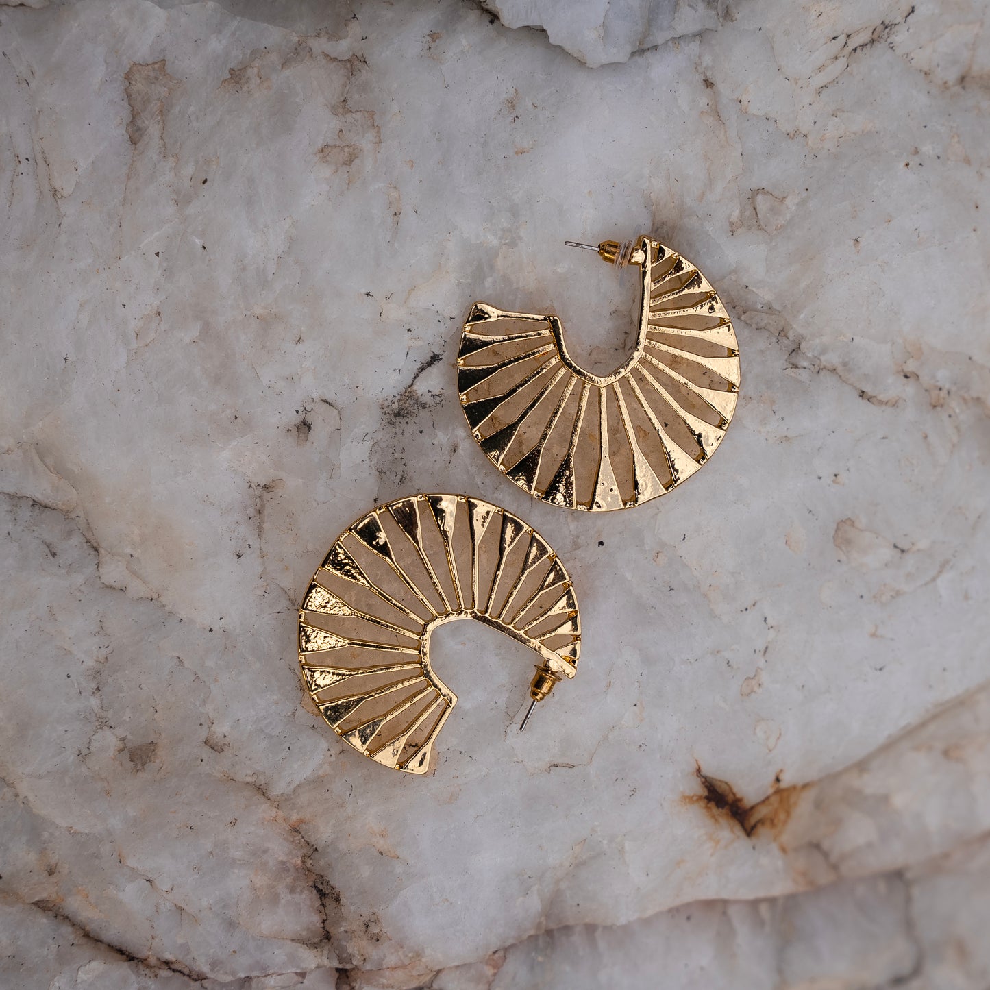 18K Gold Plated Half Hoop Earring