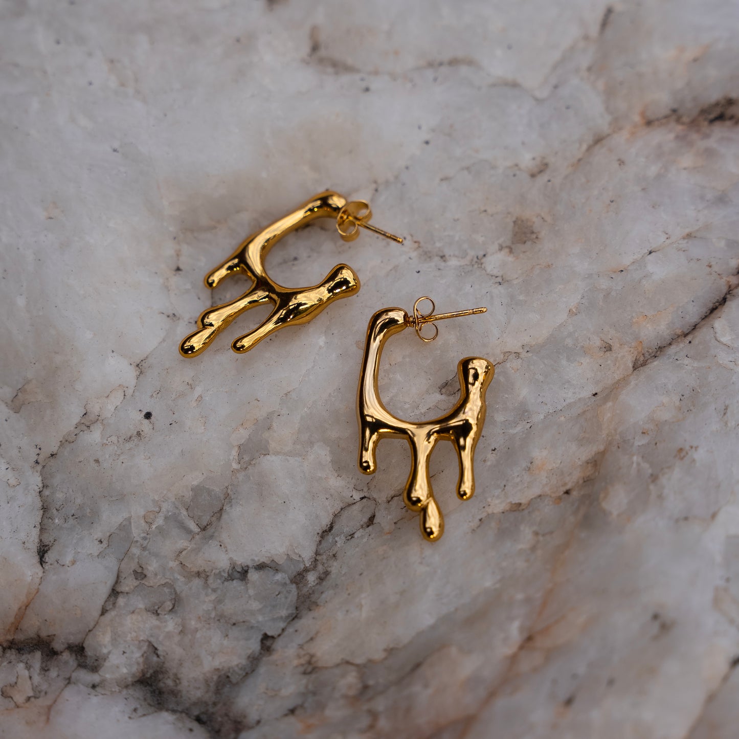 Dripping Gold Earring