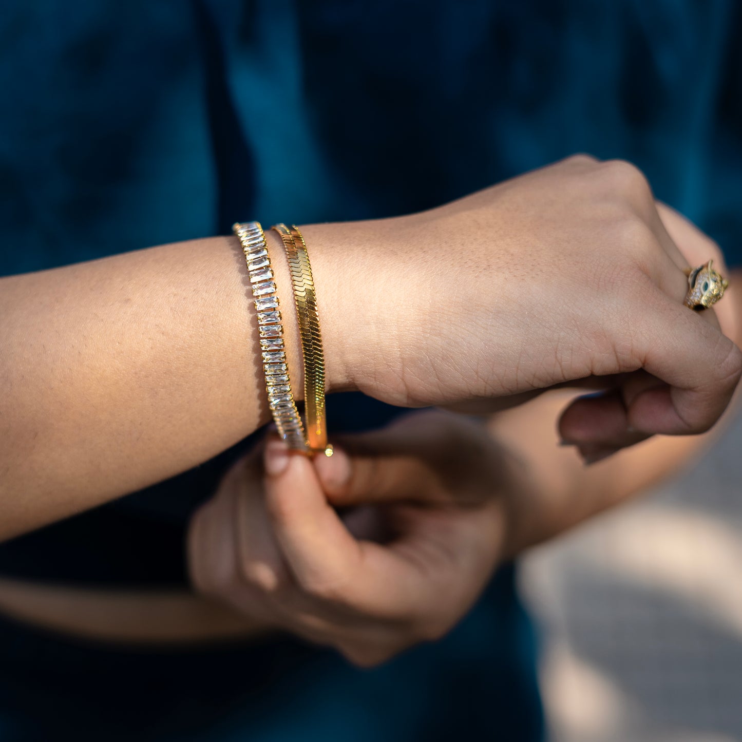 Elegant 18K Gold-Plated Anti-Tarnish Bracelet Set