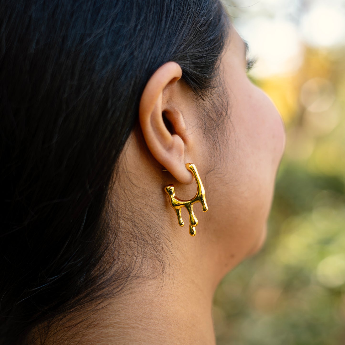 Dripping Gold Earring