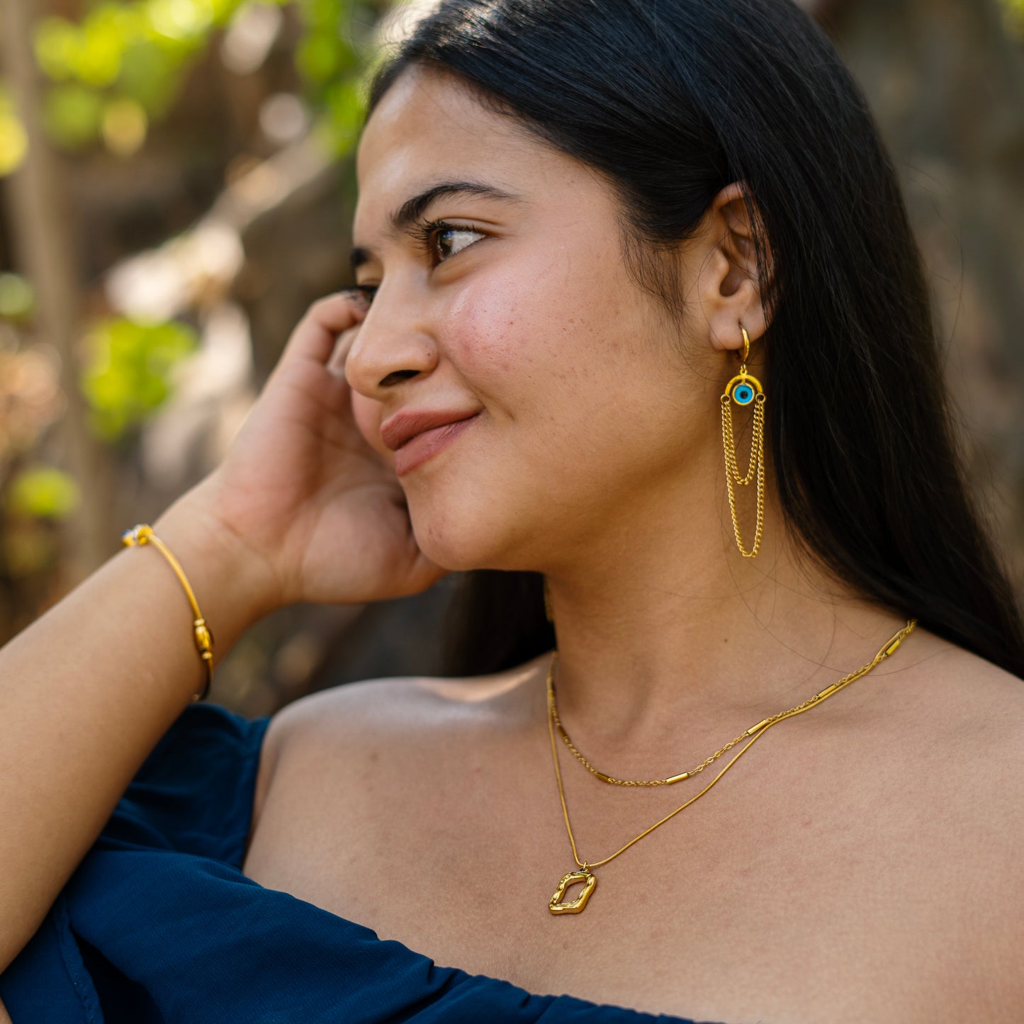 Turquoise Evil Eye Earring
