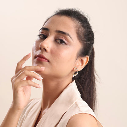 Loops Of Pearls Earring 18KGold Plated