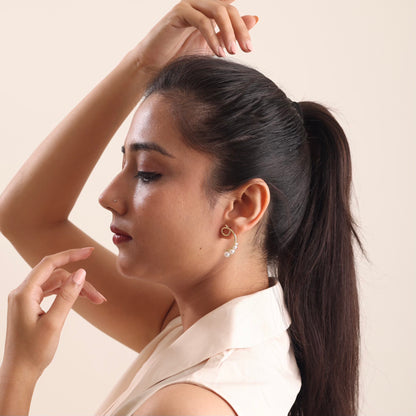 Loops Of Pearls Earring 18KGold Plated