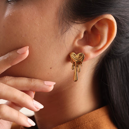 Melting Heart Earring 18K Gold Plated
