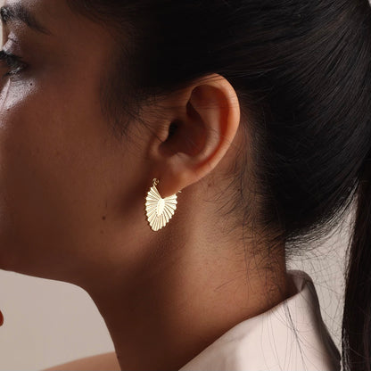 Almond Hoop 18K Gold Plated Earring