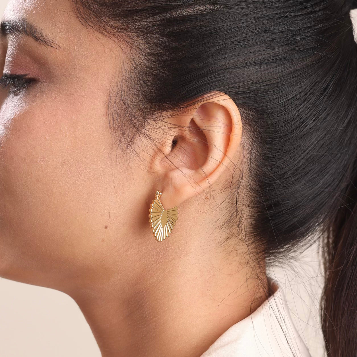 Almond Hoop 18K Gold Plated Earring