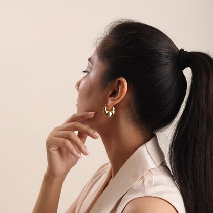 Geometric Hoop 18K Gold Plated Earring