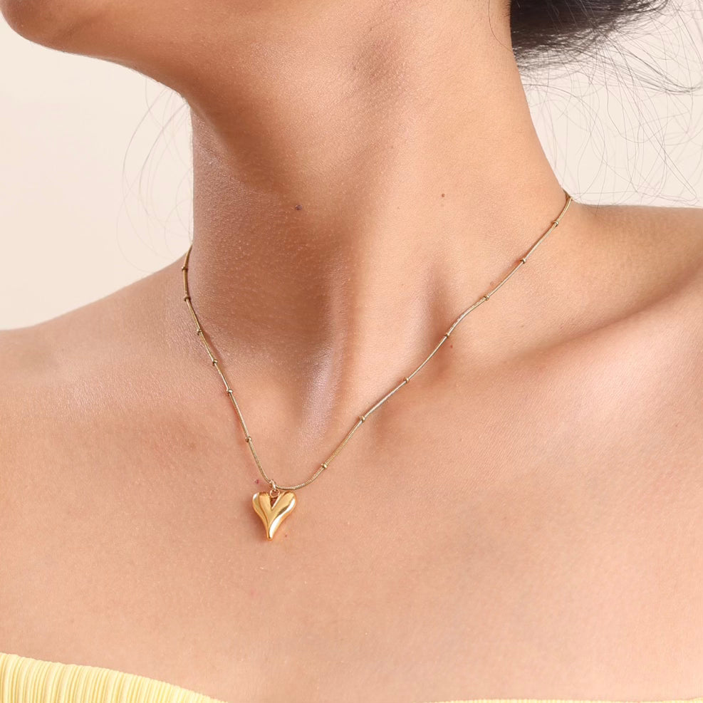 Heart Vintage Necklace 18K Gold Plated