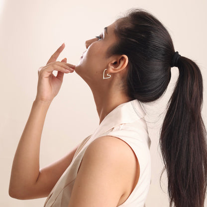 Heart Shaped Drop Earring 18K Gold Plated