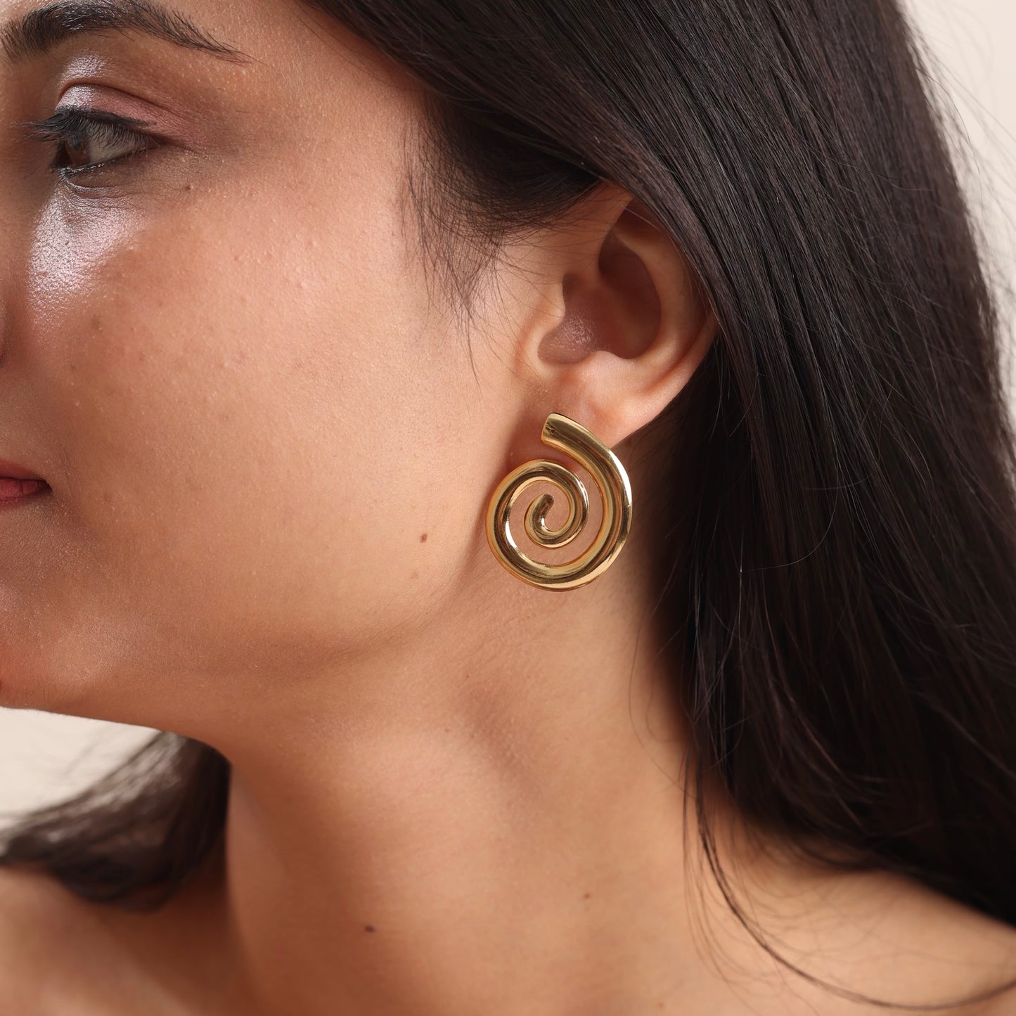 Spiral Earring 18K Gold Plated