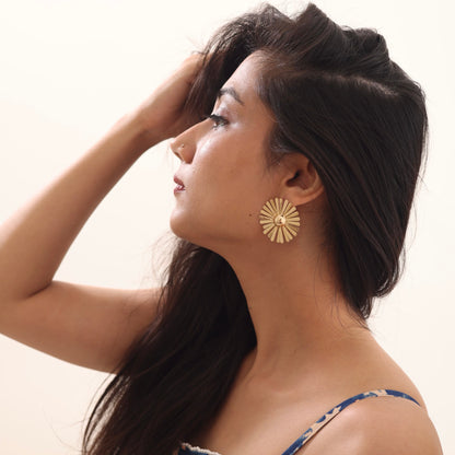 Sunburst Earring 18K Gold Plated
