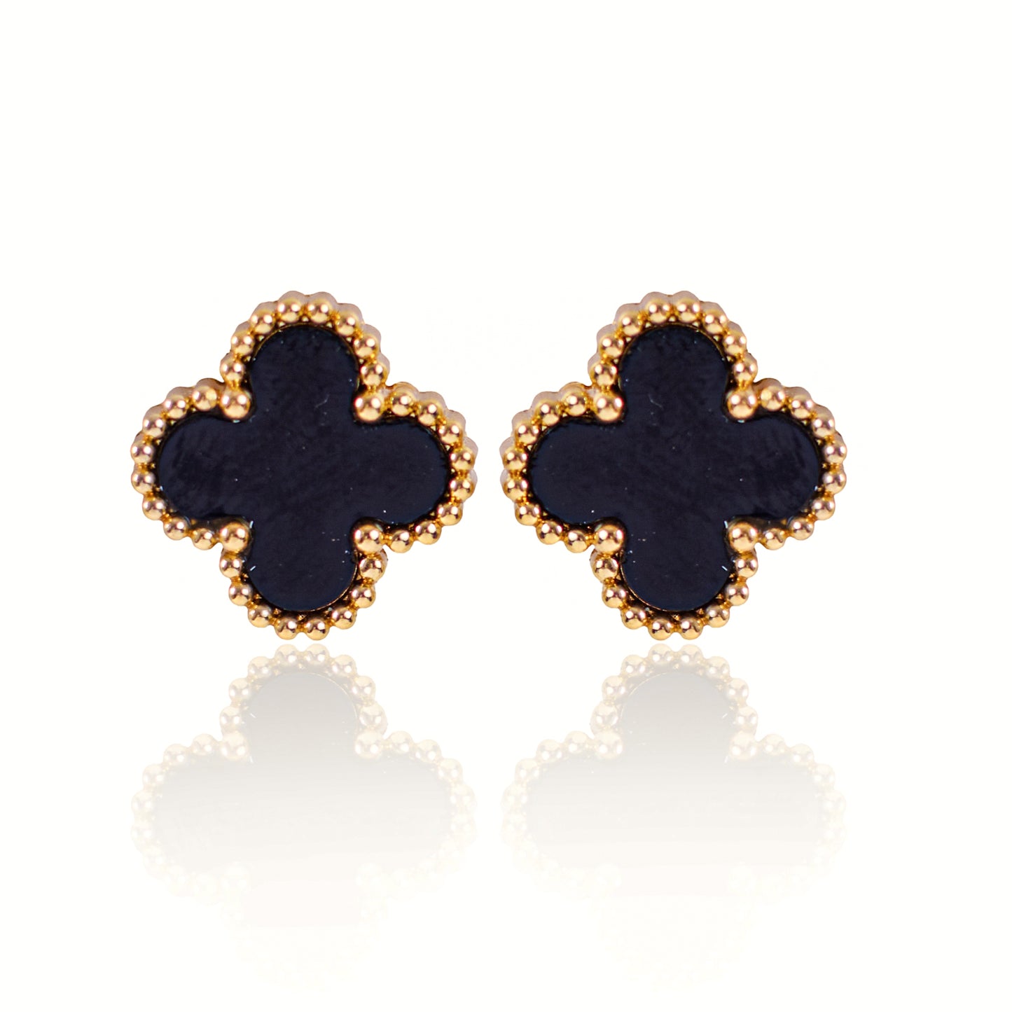 Black Clover Studs 18K Gold Plated