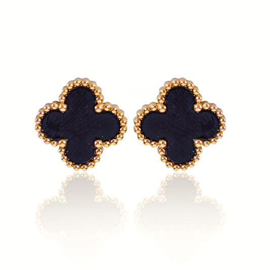 Black Clover Studs 18K Gold Plated