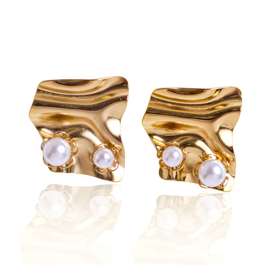 Party Wear Pearl Earring 18K Gold Plated