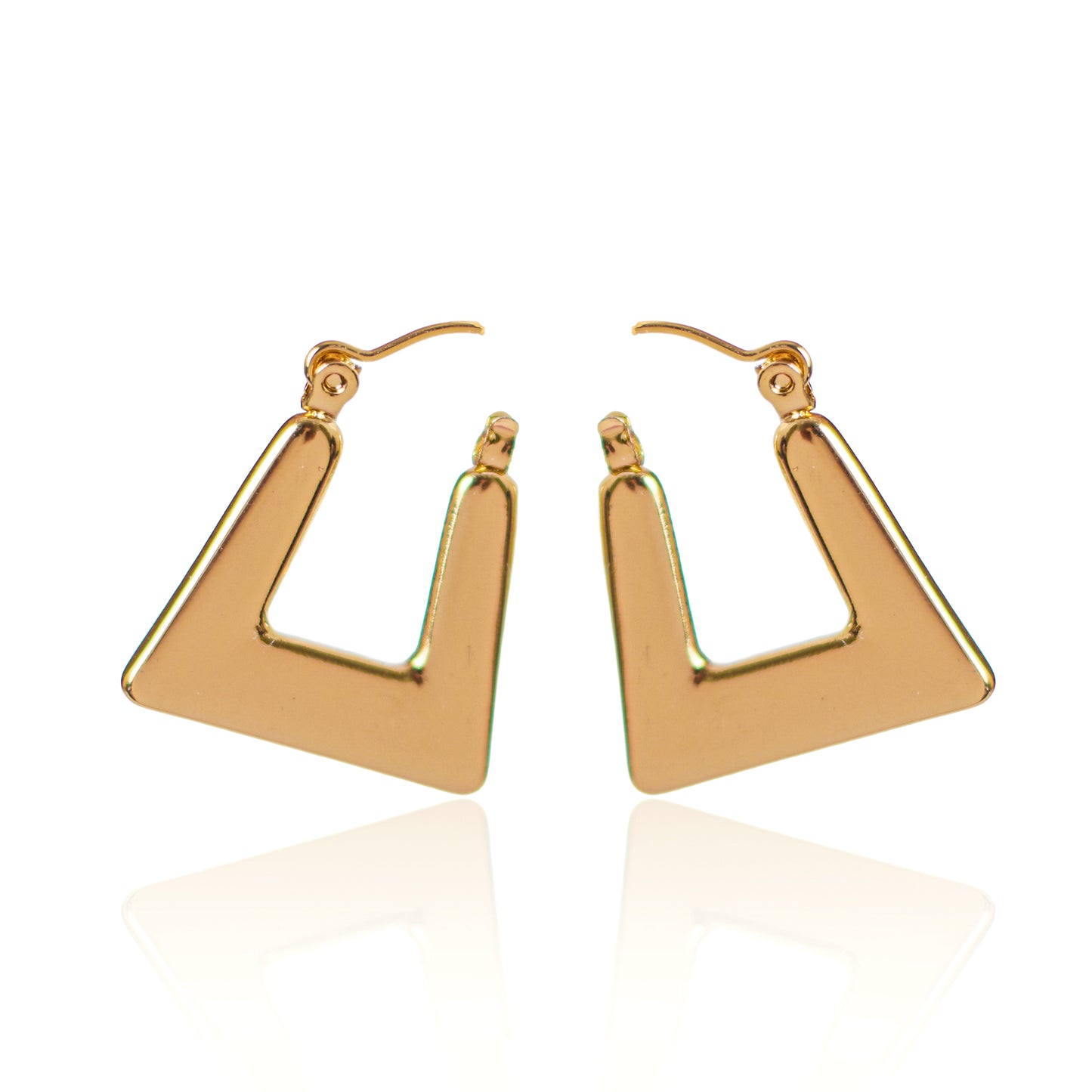 Square 18K Gold Plated Hoop Earring