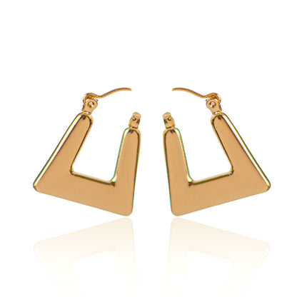 Square 18K Gold Plated Hoop Earring