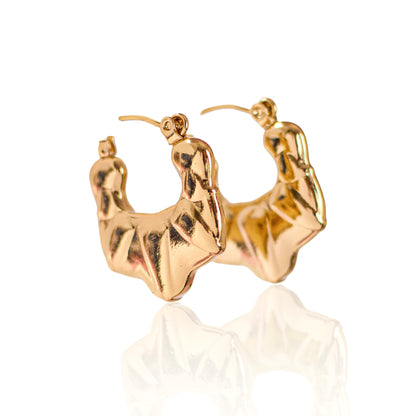 Geometric Hoop 18K Gold Plated Earring