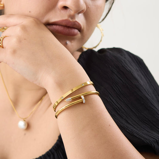 18K Gold Plated Cartier Combo Kada