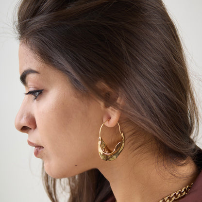18K Gold Plated Basket Earring