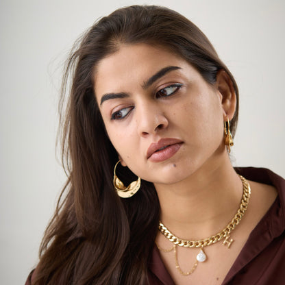 18K Gold Plated Basket Earring