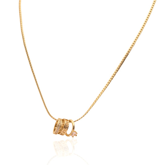18K Gold Plated Minimal Ring Necklace