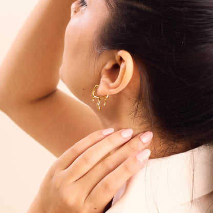 Dripping Gold Mini Earring 18K Gold Plated