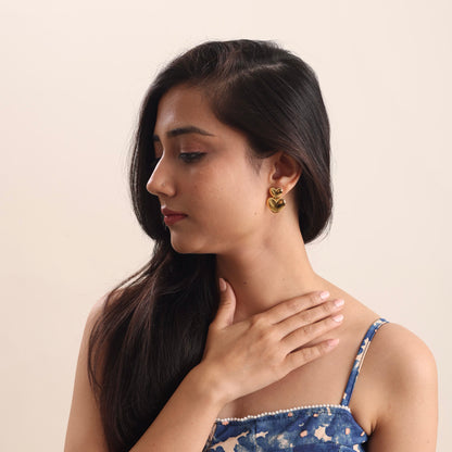 Double Hearts Classic Earrings 18K Gold Plated