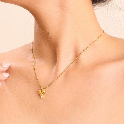 Heart Vintage Necklace 18K Gold Plated