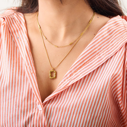 Hollow Square Necklace
