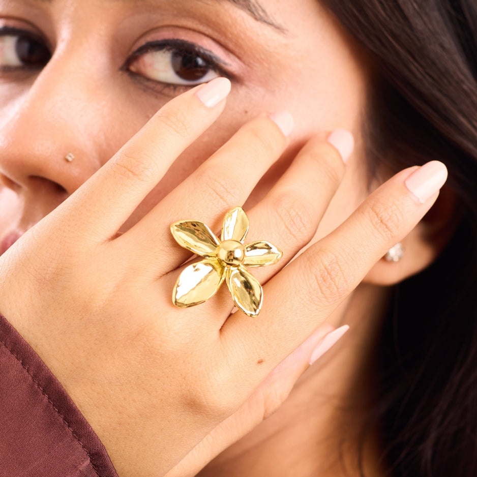 Flower 18K Gold Plated Ring