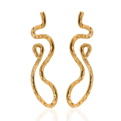 18K Gold Plated Snake Earring