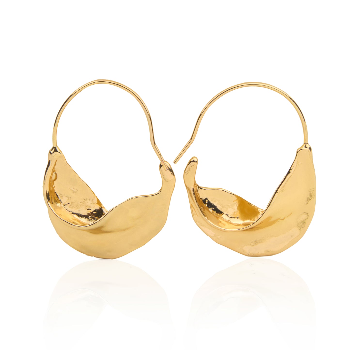 18K Gold Plated Basket Earring