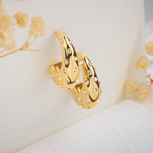 Rhinestone Tear Drop Earring