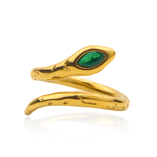 Emerald Snake Ring