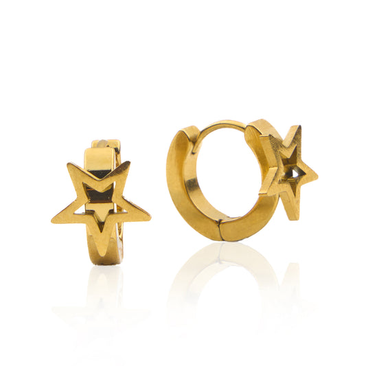 18K Gold Plated Little Star Hoop Earring