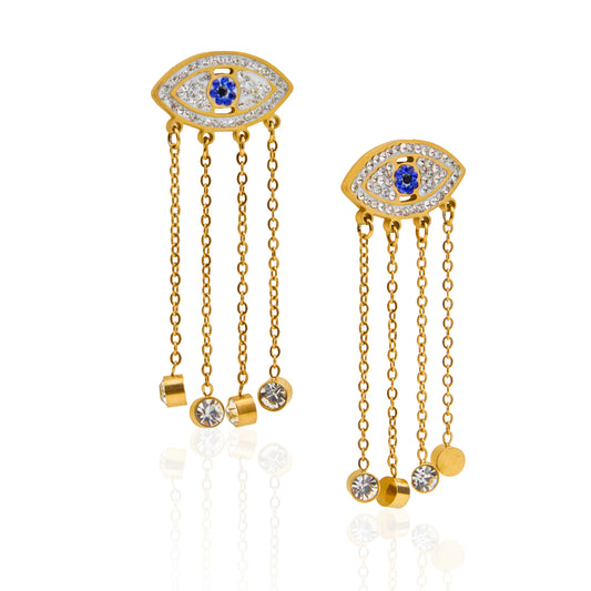 Evil Eye Tassel Earring