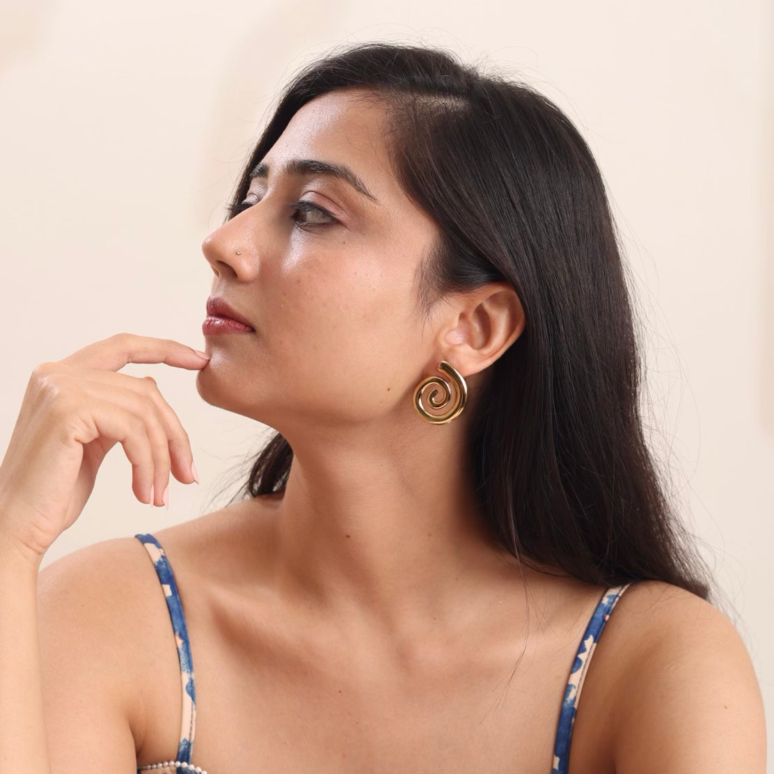 Spiral Earring 18K Gold Plated